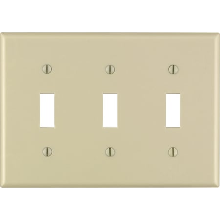 Leviton Leviton Ivory 3 gang Thermoset Plastic Toggle Wall Plate 1 pk 86011-000